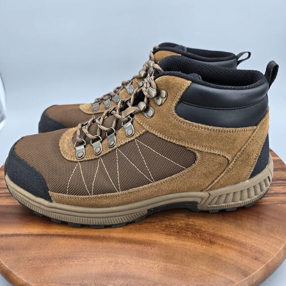 Orthofeet Boots Men's 10 2E Wide Brown Black Leather Lace Up Hiking Outdoor - Picture 4 of 8